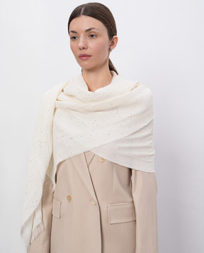 Peserico Beige scarf with sequins S31512C0CC487