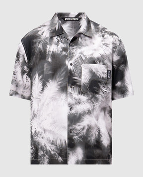 Palm Angels Gray shirt with palm tree print PMGG005S25FAB003