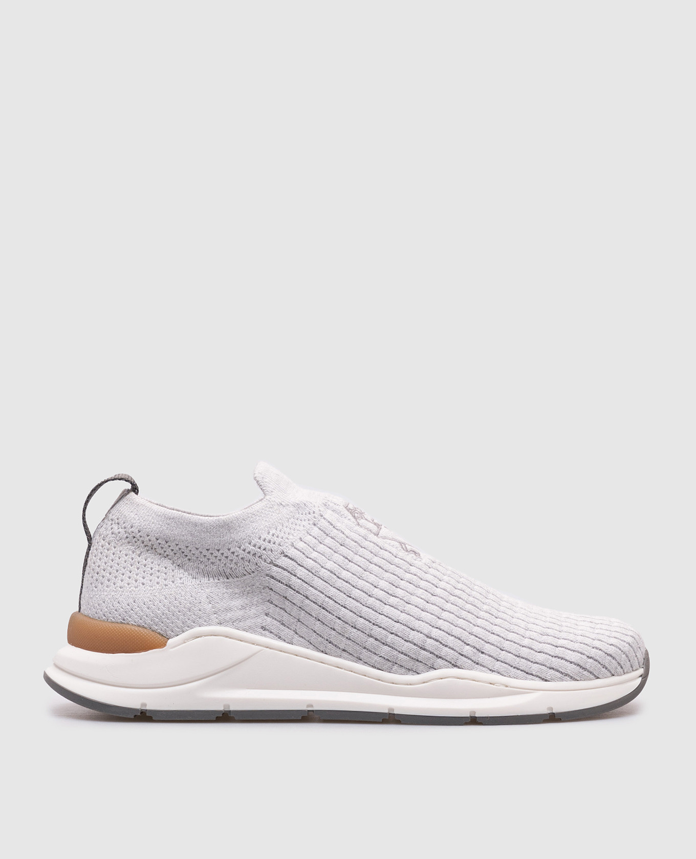 Children&#39;s gray sneakers with logo emblem Brunello Cucinelli