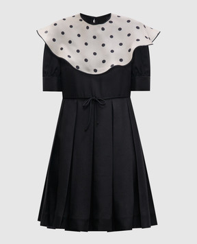 Valentino Black pleated silk dress 6B3VAET090G