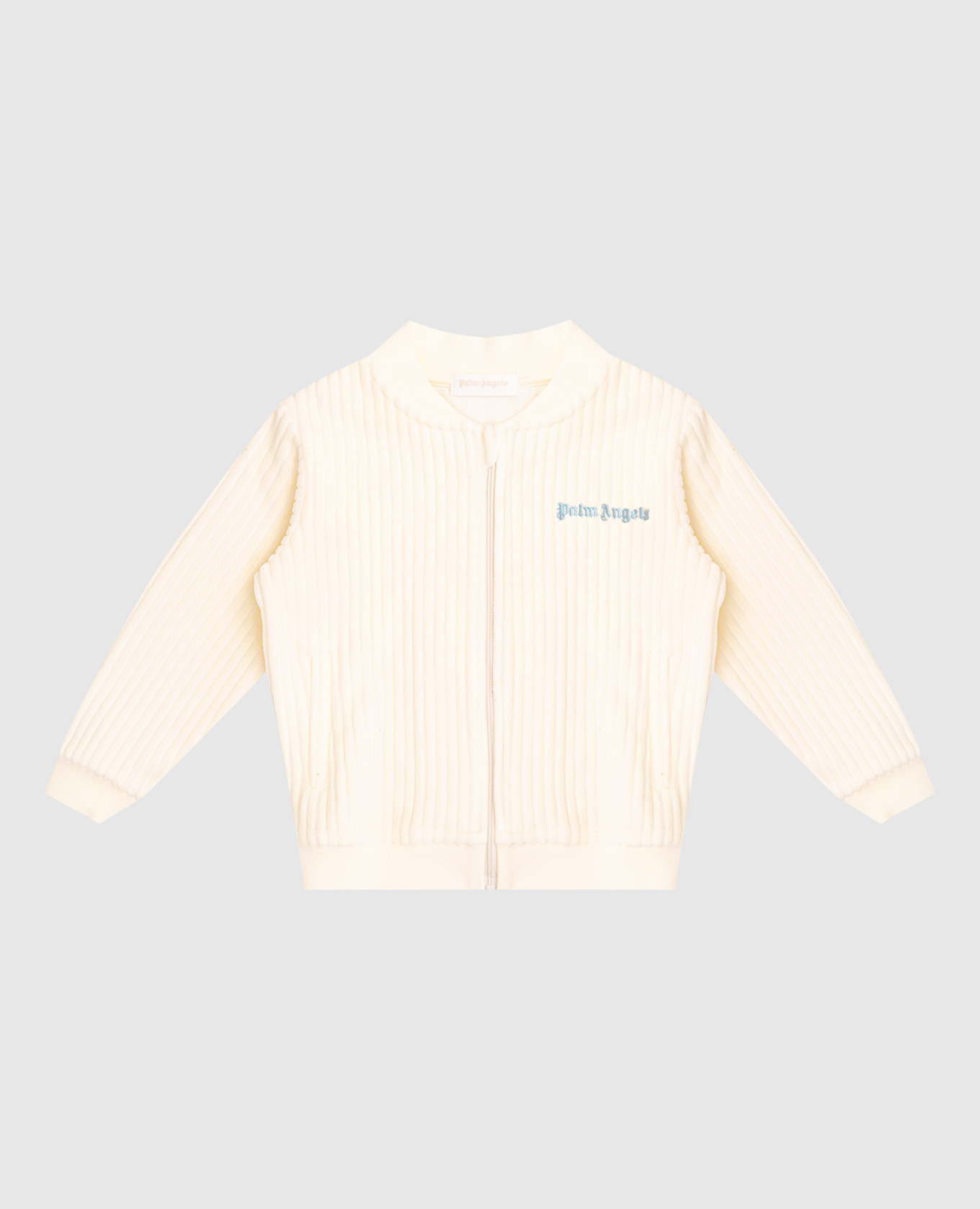 Children&#39;s beige corduroy sports jacket with logo Palm Angels
