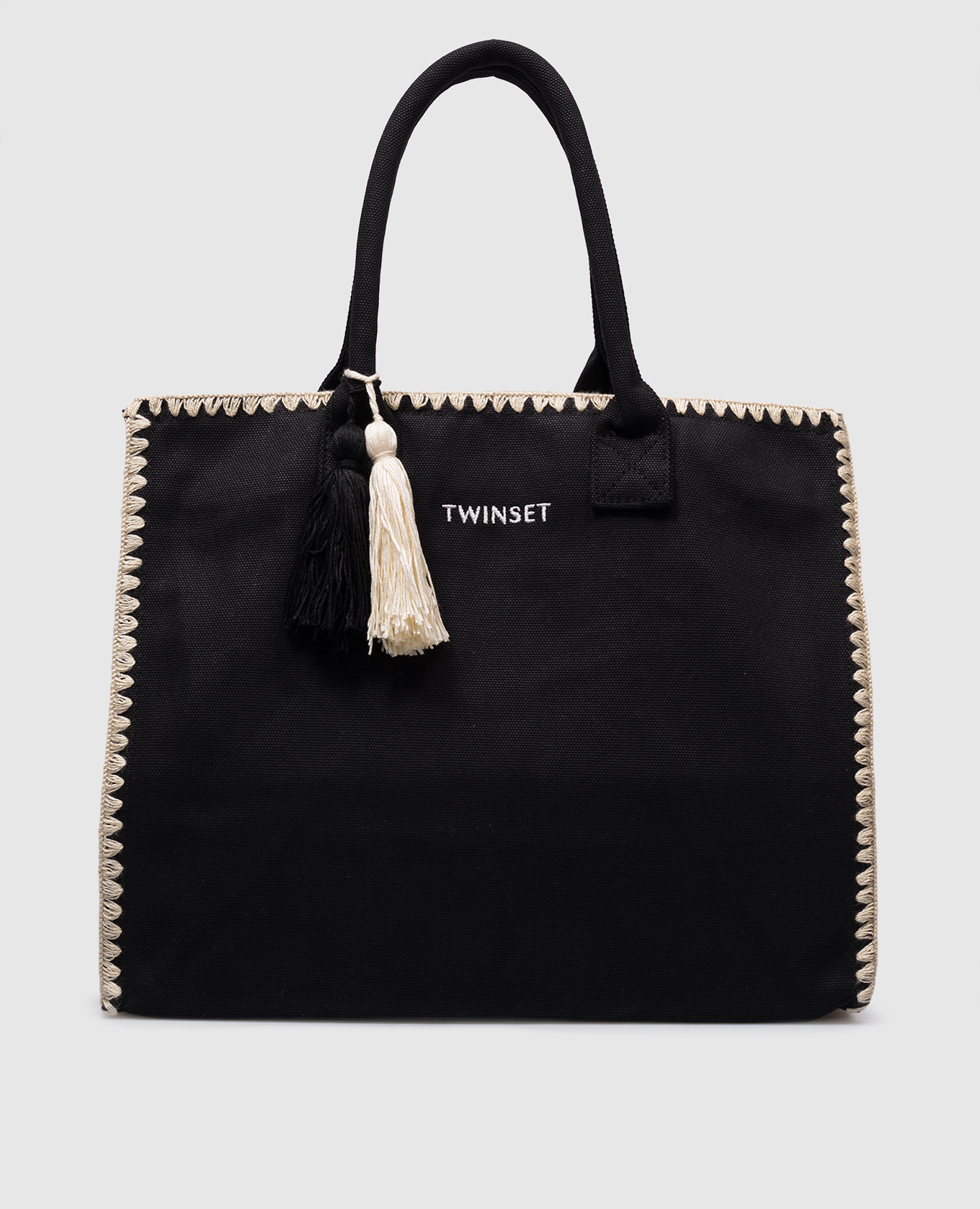 

Black shopper with logo embroidery Twinset