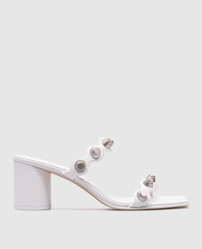 Alexander Wang Rexa white leather mules with studs 30125S012