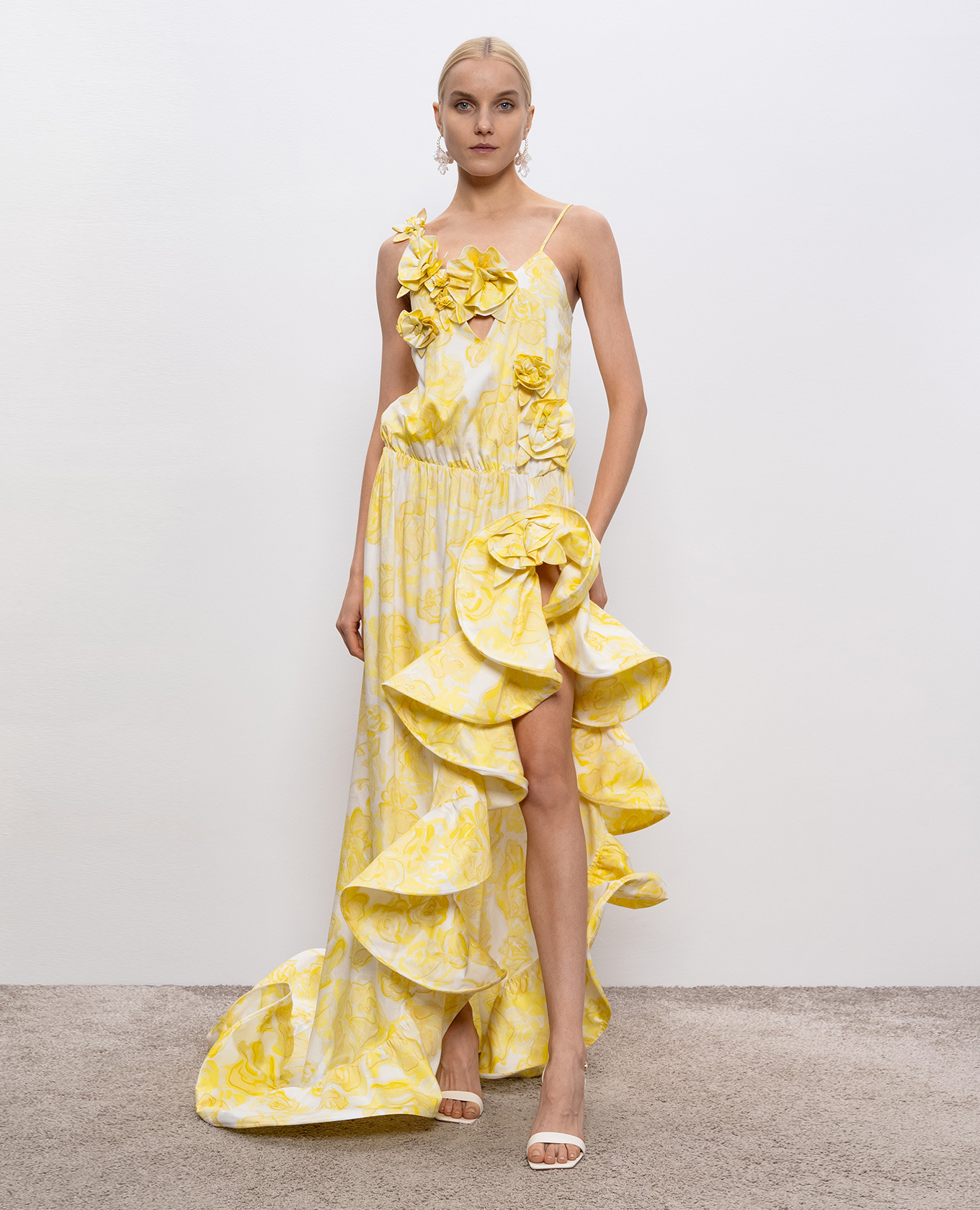 

Yellow dress with applique Twinset Actitude