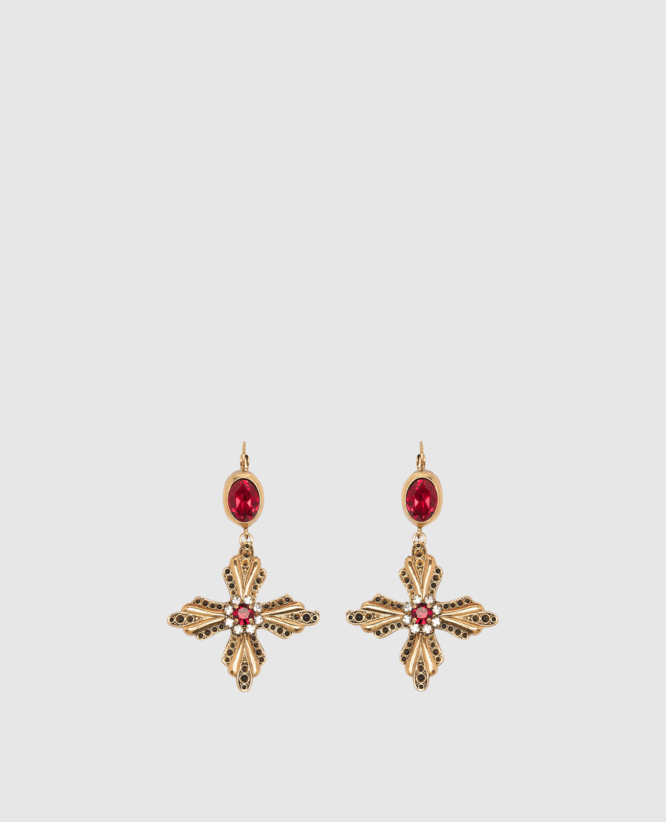 

Golden earrings Paia or cristalli with red crystals CelesteG