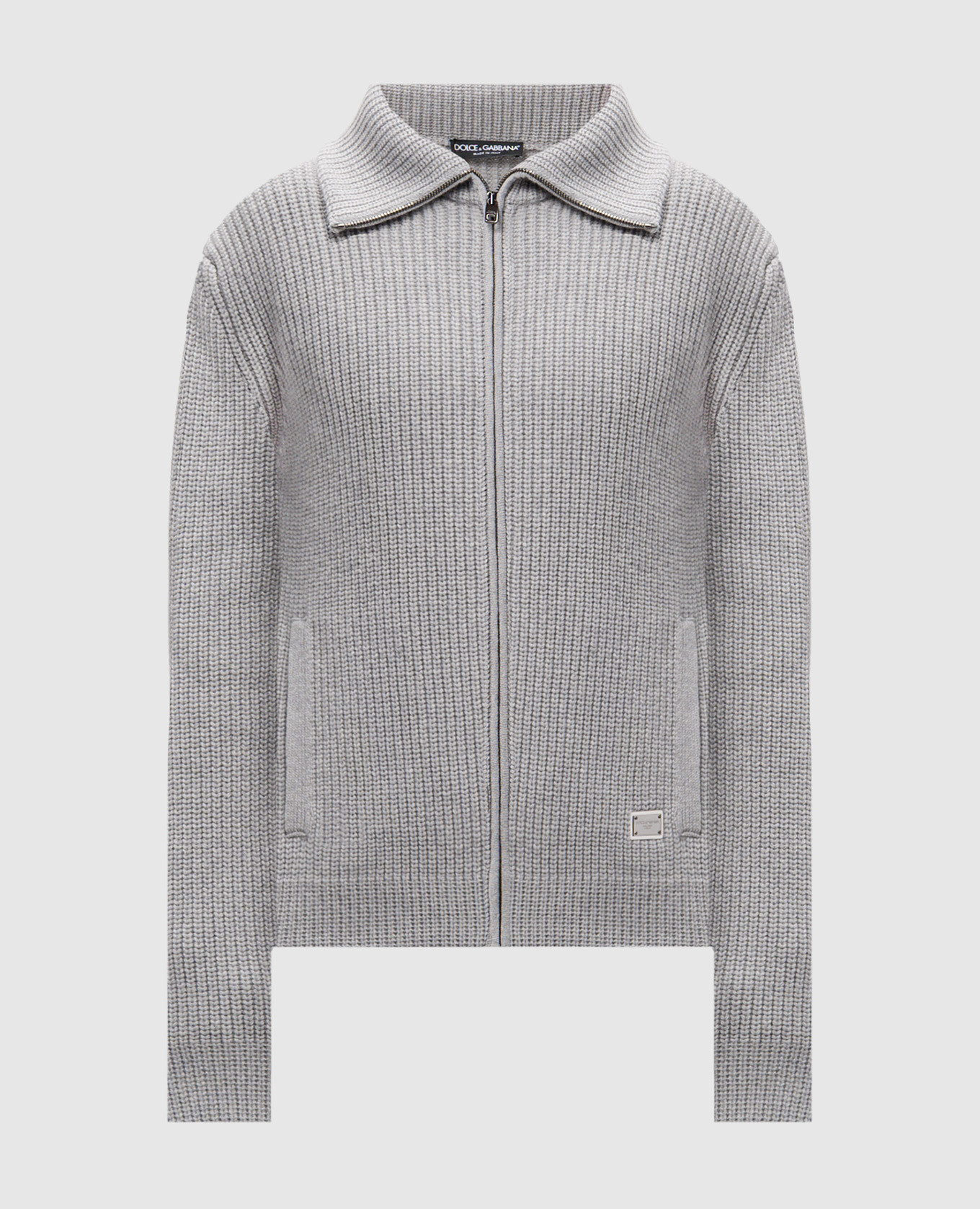 

Grey wool cardigan with logo Dolce&Gabbana