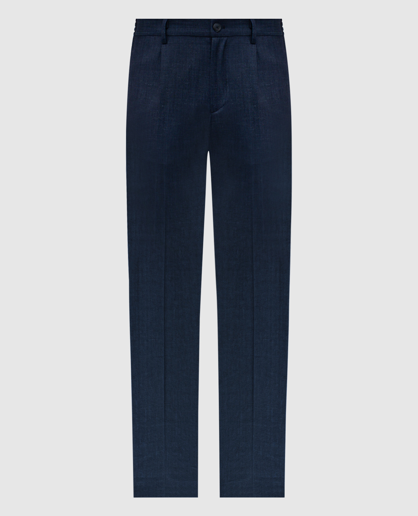

Blue wool, silk and linen trousers with logo Stefano Ricci