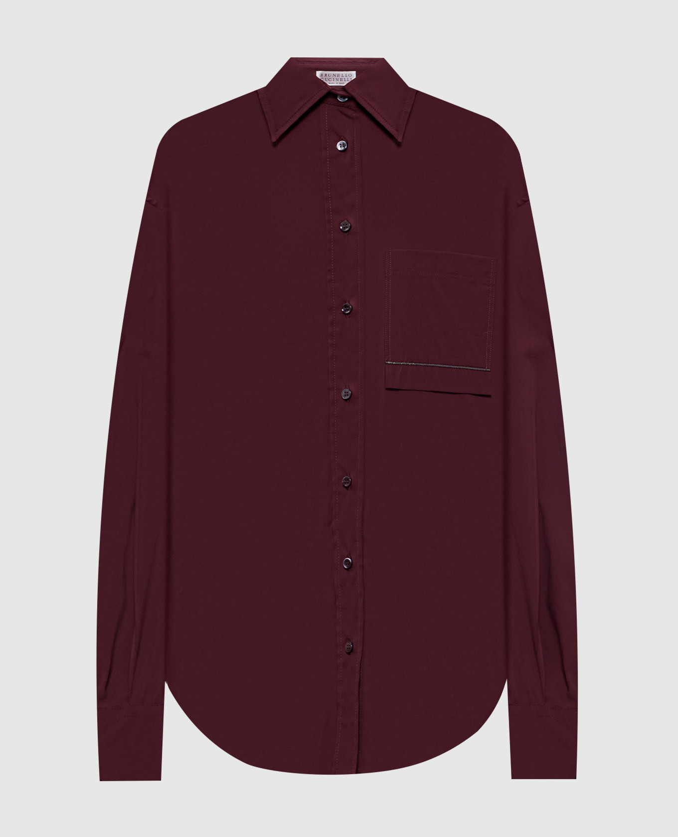 

Burgundy shirt with monil chain Brunello Cucinelli