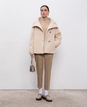 Peserico Beige wool and cashmere pants P04753D03358