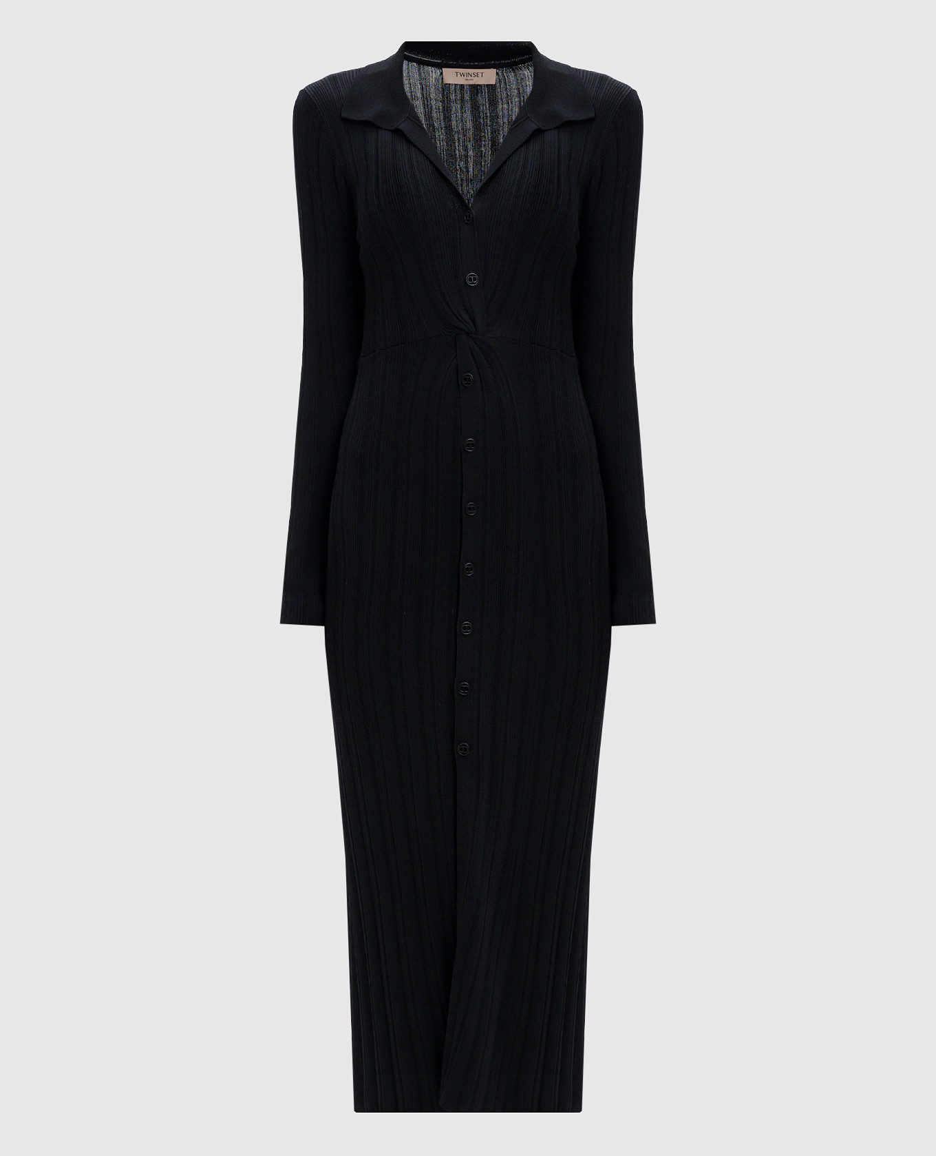 

Black logo striped polo dress Twinset