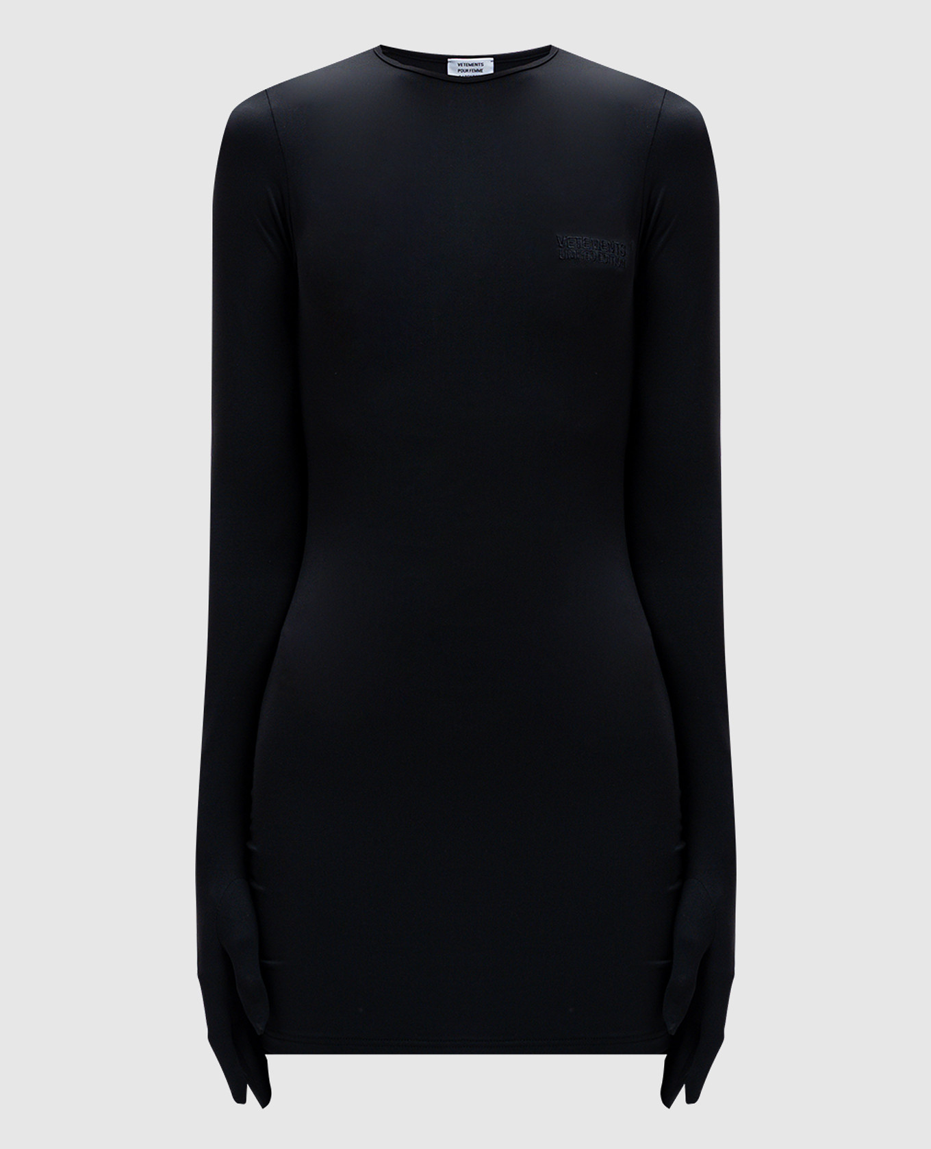 

Black mini dress with mitten sleeves Vetements
