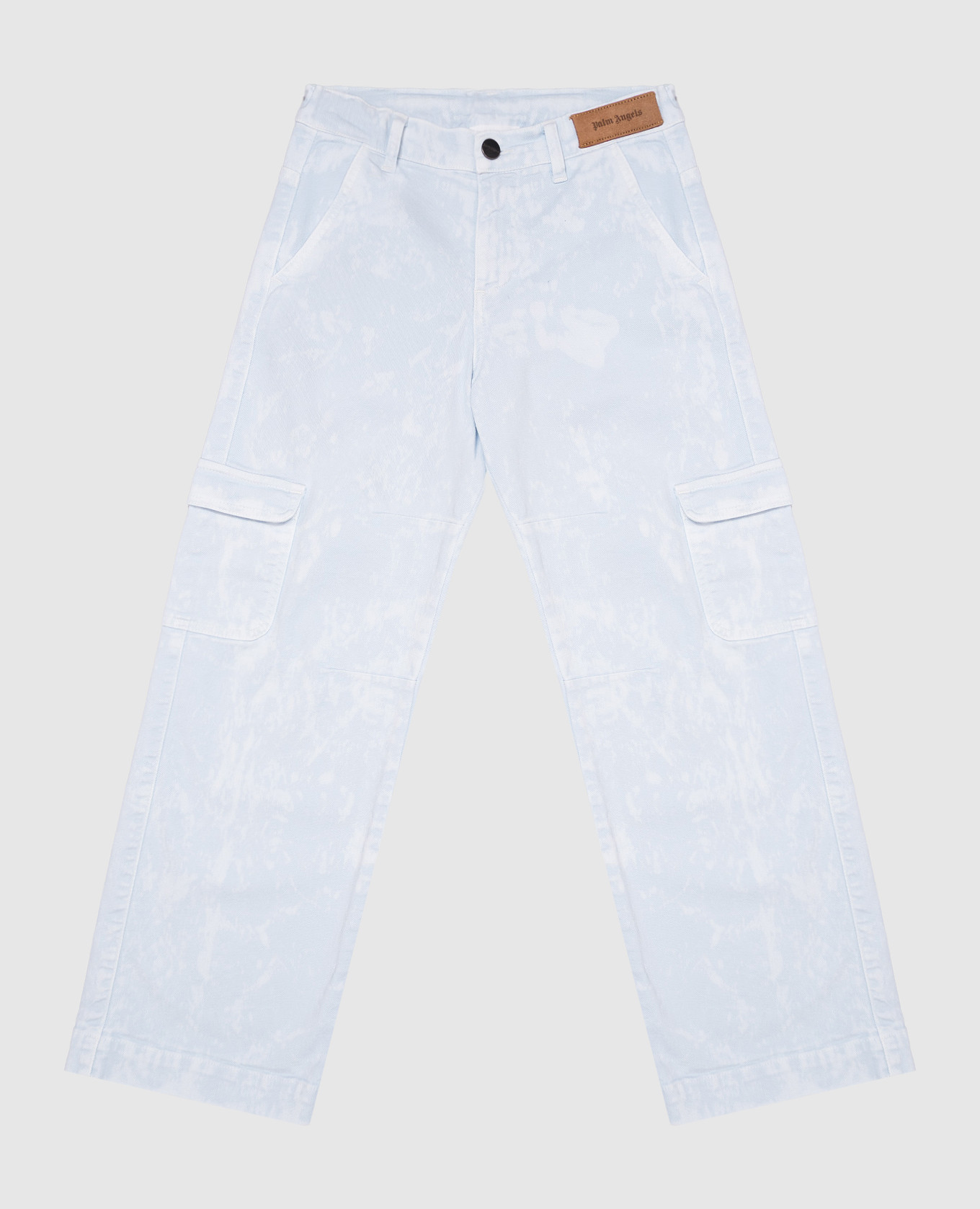 

Kids' blue cargo jeans with logo patch Palm Angels, Light blue