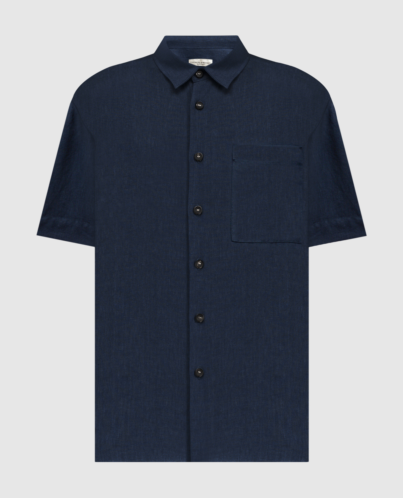 Blue linen shirt with short sleeves Cashmere&Whiskey