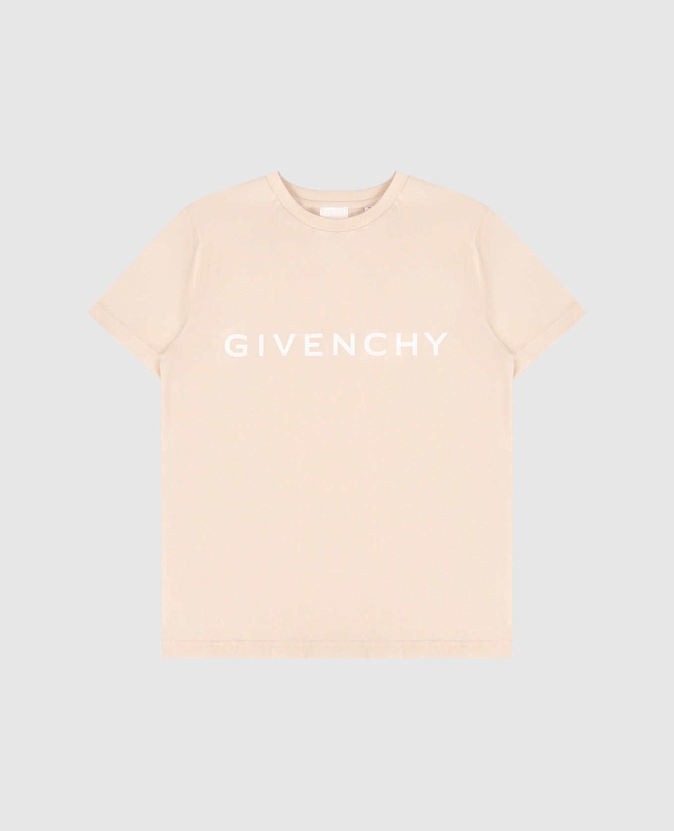 Children&#39;s beige T-shirt with logo print Givenchy