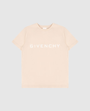 Givenchy Children's beige T-shirt with logo print H30718612