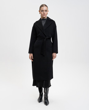 Heresis Black wool coat with a smell G80120G400
