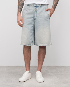 Alexander McQueen Stonewashed blue denim shorts 828702QYABN