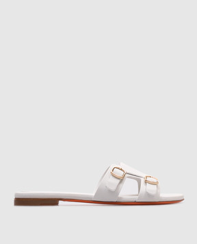 Santoni White leather flip-flops WHPF70071HA1TLGA