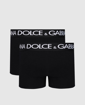 Dolce&Gabbana Set of black boxer shorts with logo M9D70JONN97