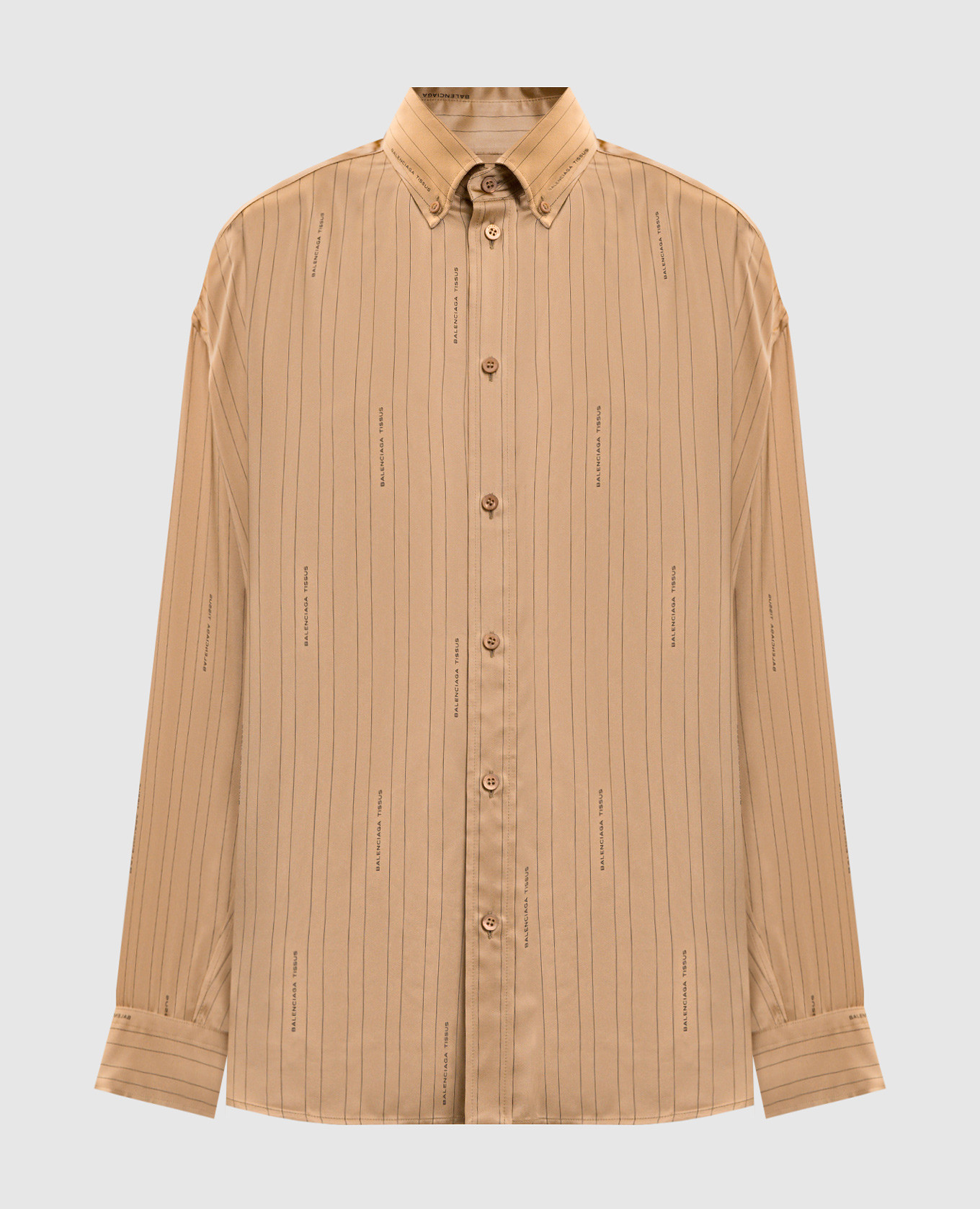 

Beige striped blouse with logo print Balenciaga