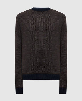 Florentino Brown sweater with wool in a pattern 224442420609