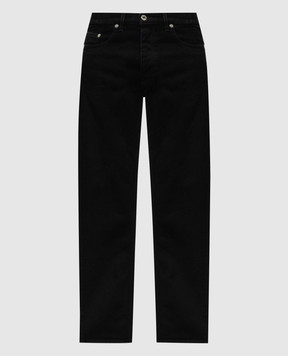 Off-White Black jeans with logo patch OMYA175F24DEN002