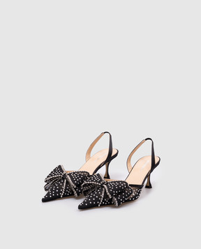 Mach&Mach Black slingbacks with crystals S085565X18