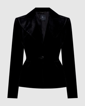 Ermanno Scervino Black velvet jacket with silk D476I714QVJ