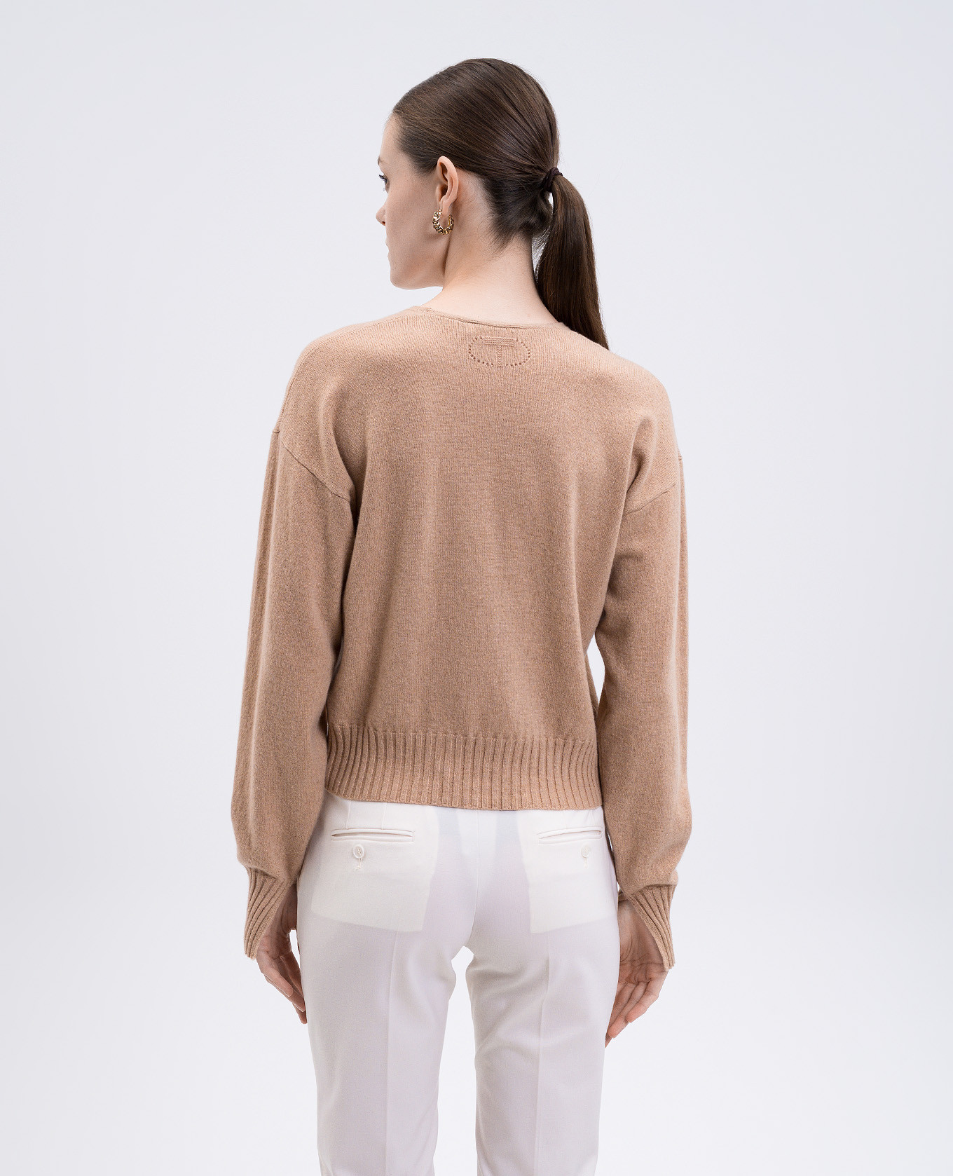 Beige cashmere and wool pullover Twinset 4