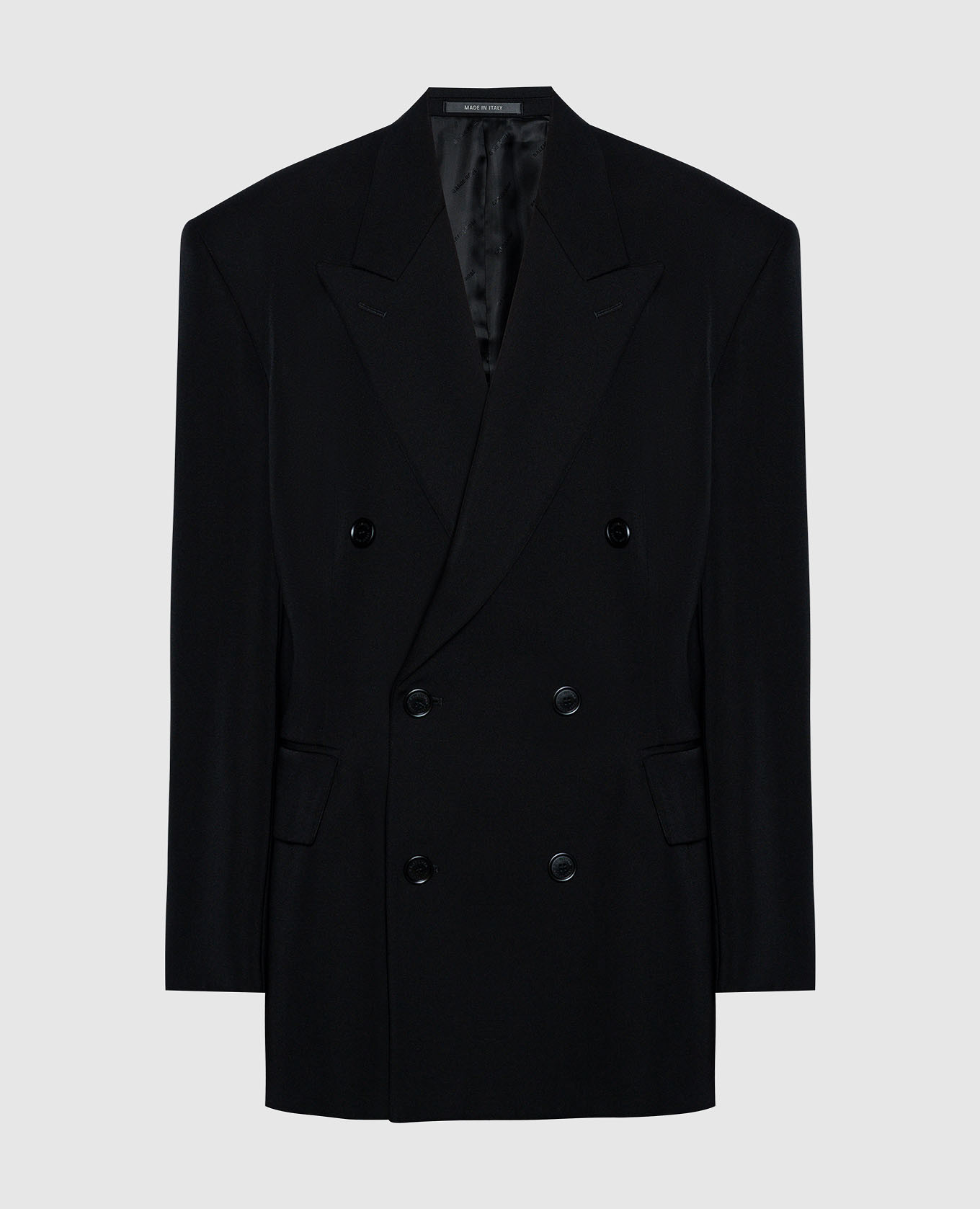 

Black double-breasted wool jacket Balenciaga, Черный