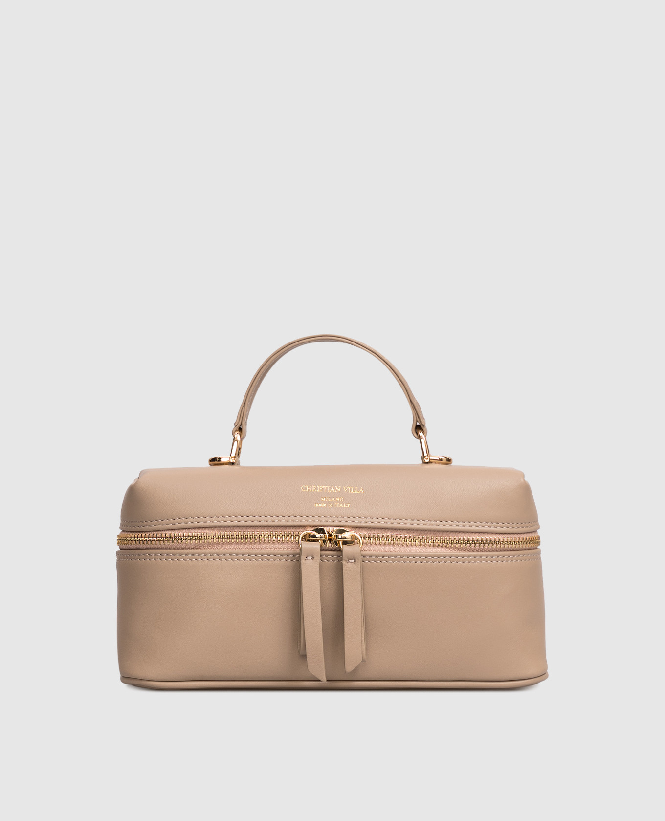 

Beige leather cross-body bag Christian Villa