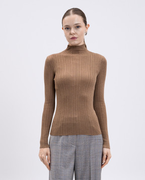 Agnona Brown cashmere, wool and silk turtleneck K2020387V180N