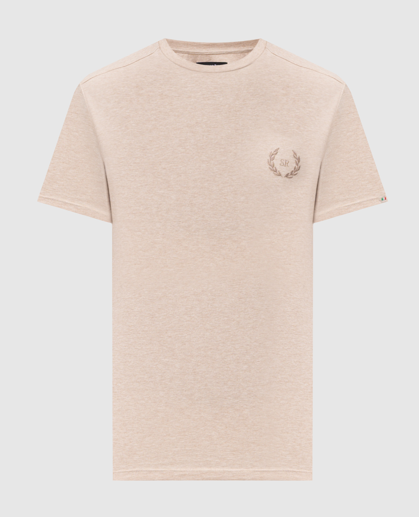 Beige melange t-shirt with logo Stefano Ricci