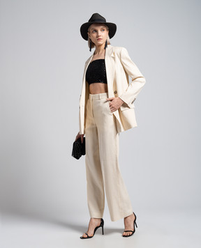 Peserico Beige jacket with linen and lurex S0139701710