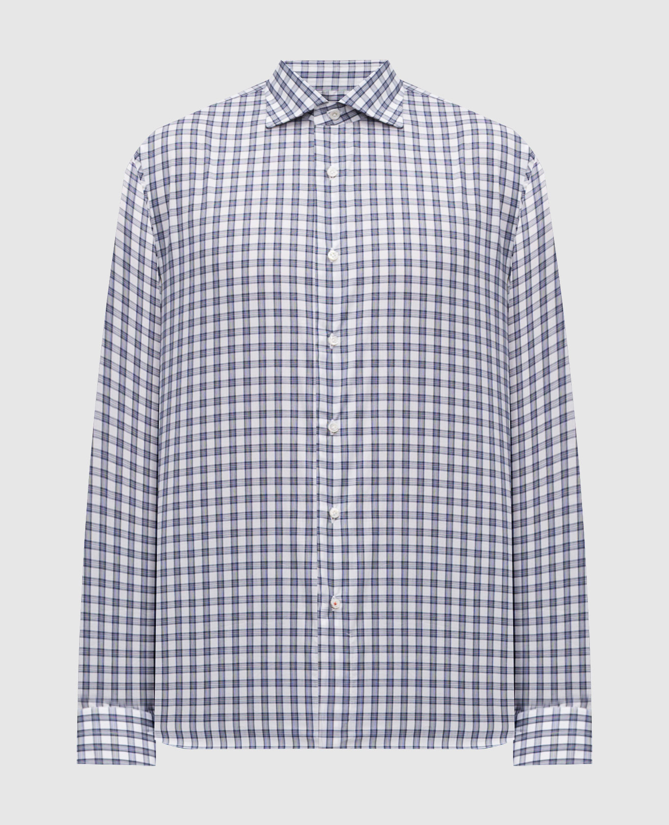 Blue checkered shirt ISAIA