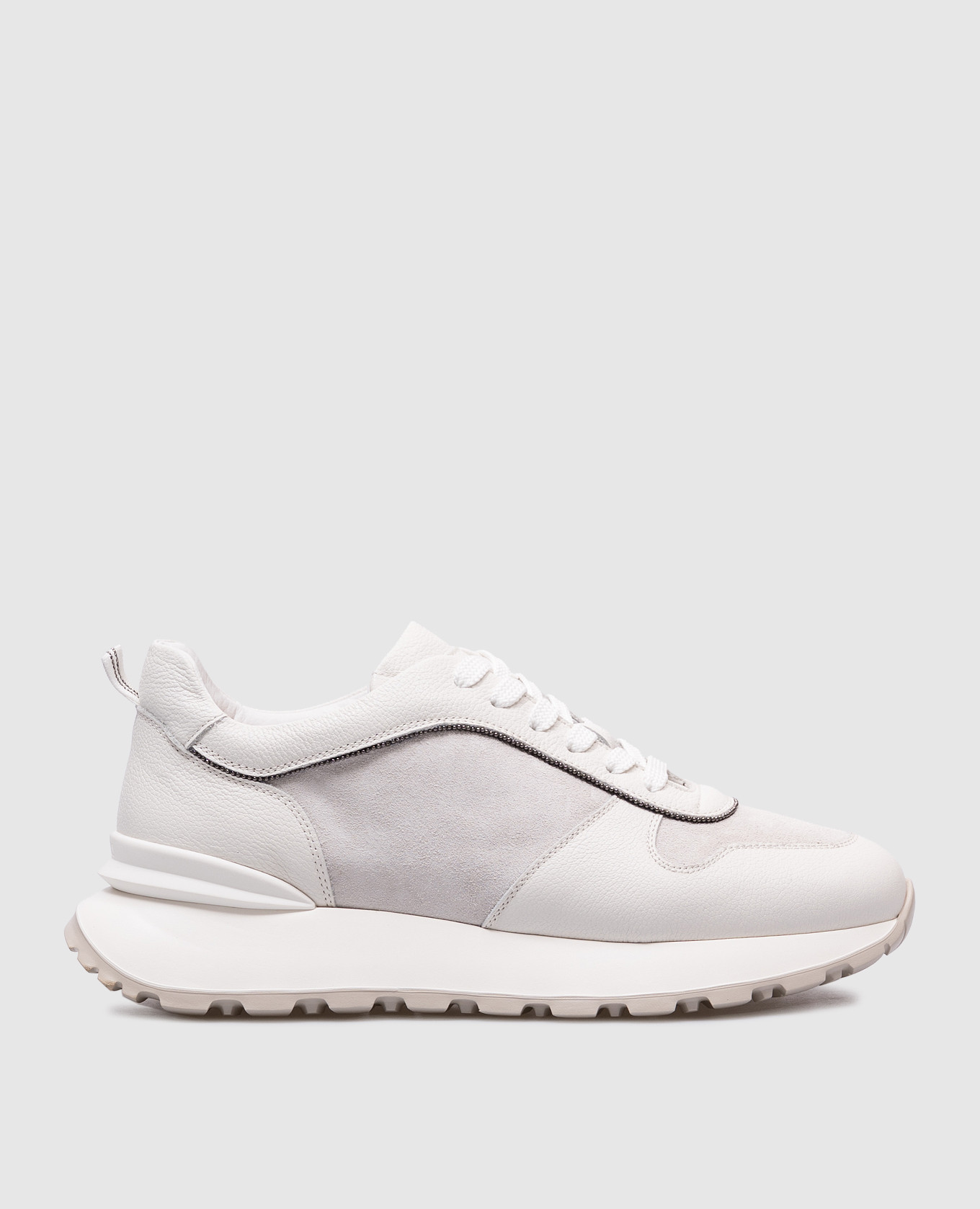 

White leather sneakers with moinl chain Doucal's