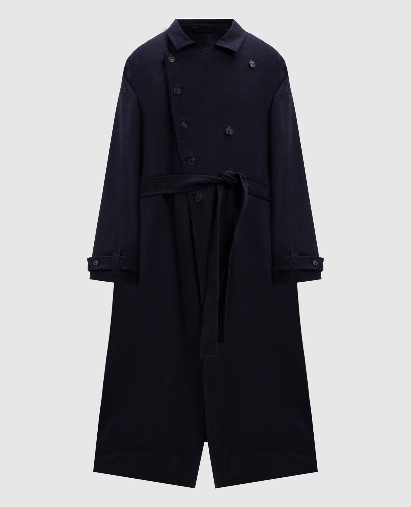 Blue double-breasted coat with wool jan jan van essche