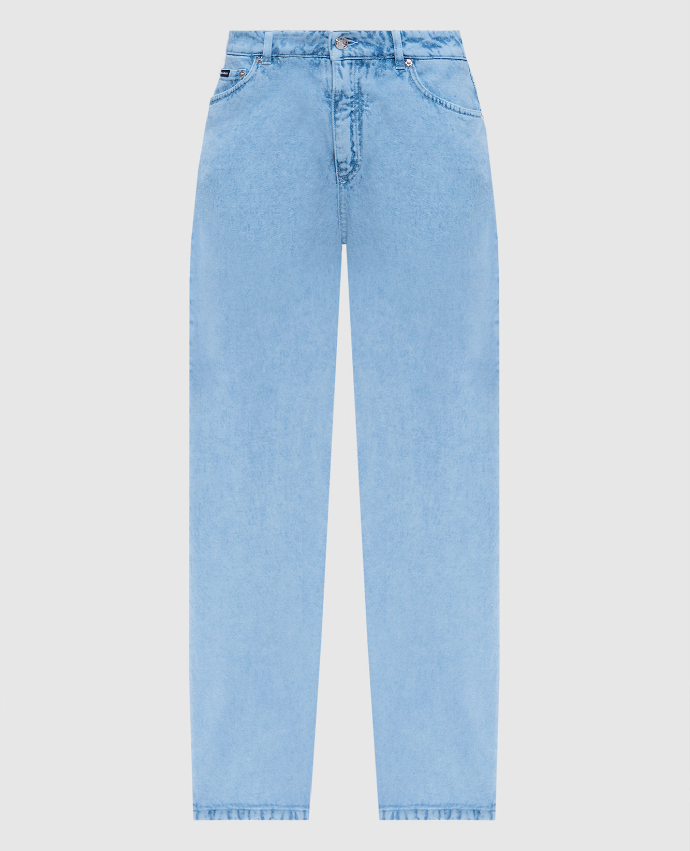 Blue jeans with logo patch Dolce&Gabbana