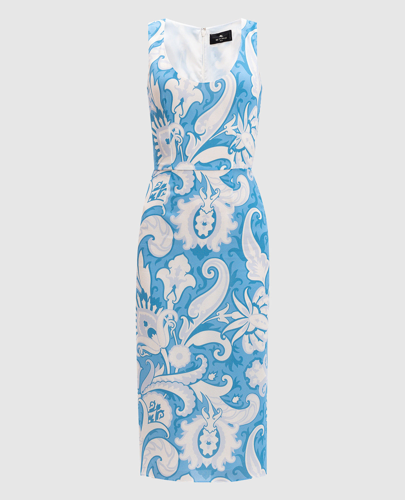 

Blue floral print midi dress Etro, Light blue