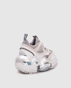 Grounds Gray MOOPIE JAWS sneakers with logo MOOPIEJAWSCHROMESCRATCH