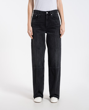 Helmut Lang Black jeans with logo patch O09DW202