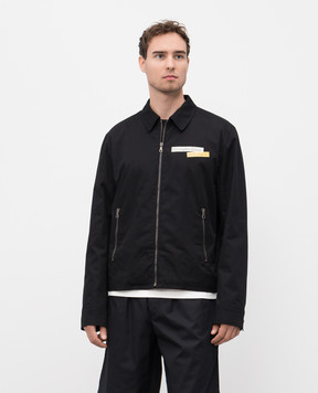 Palm Angels Black jacket with print PMEA295F25FAB001