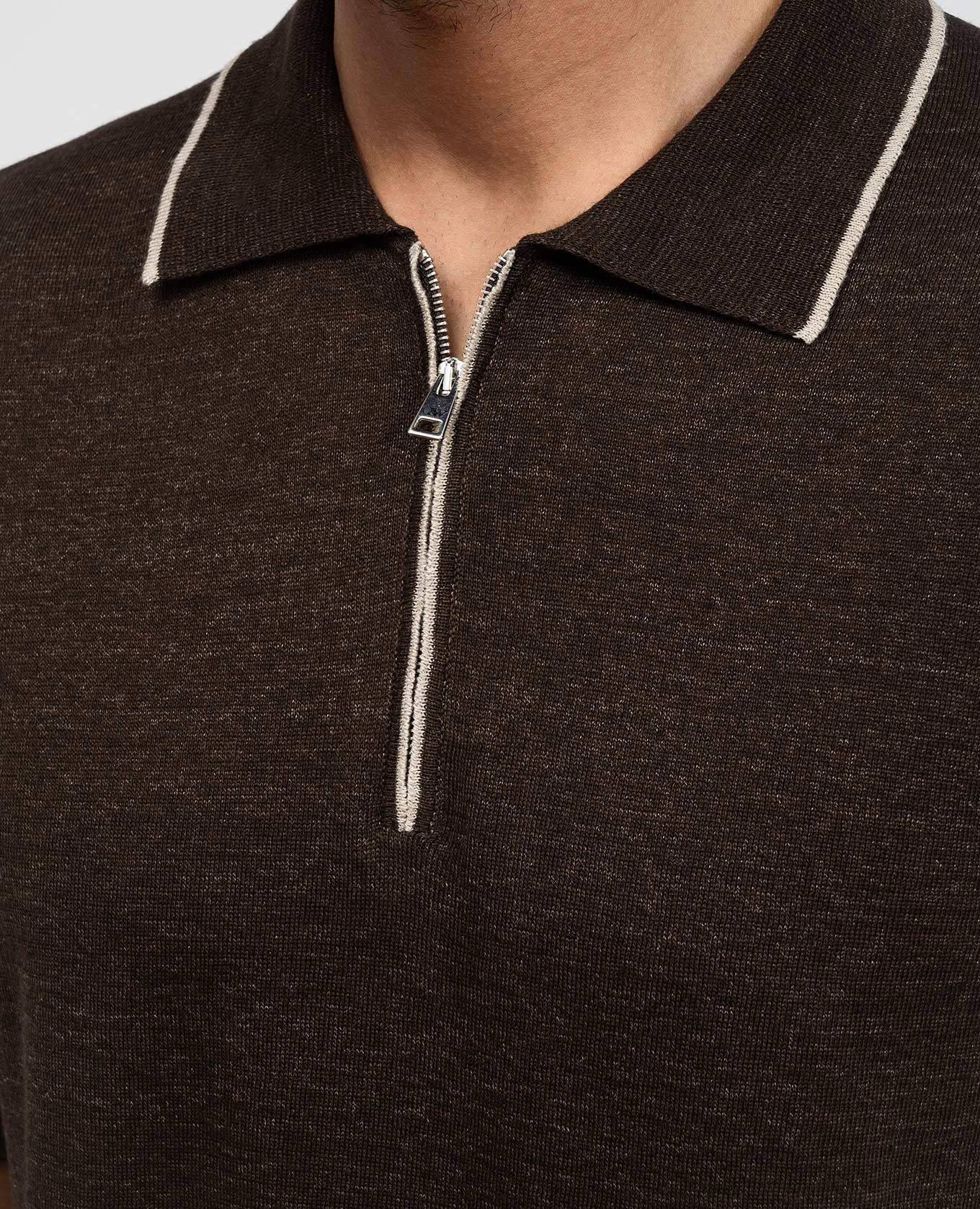 

Brown polo with linen Cashmere&Whiskey