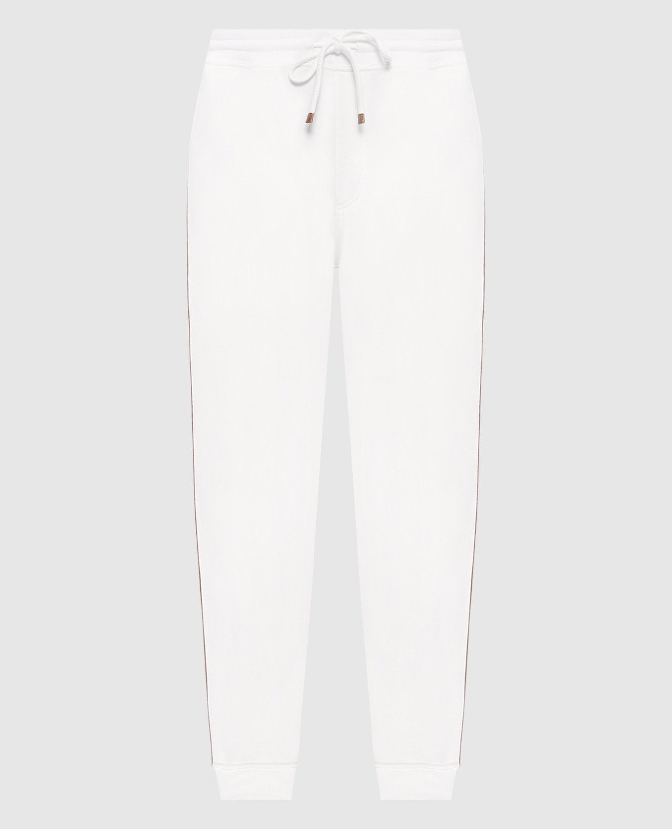 White sweatpants with contrast piping Brunello Cucinelli