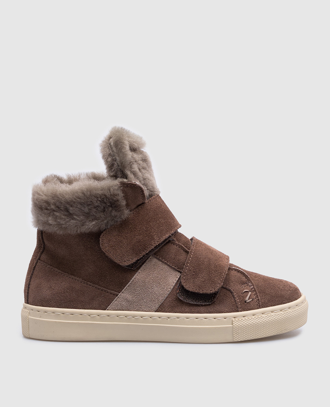 

Children's brown suede high-tops with fur Zecchino D'oro