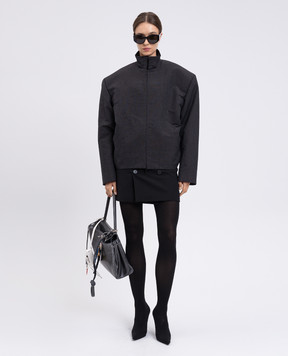 Balenciaga Black mini skirt with wool 838765TRT01