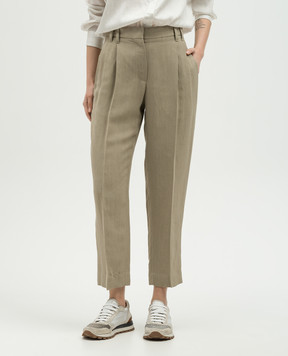 Brunello Cucinelli Brown pants with linen MH126P8292
