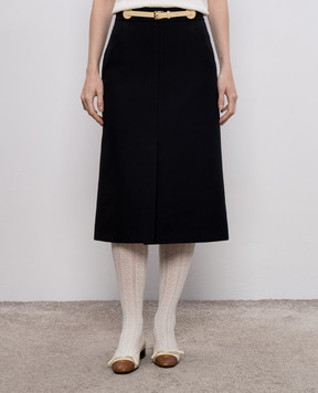 Valentino Black wool and silk skirt 7B3RADM51CF