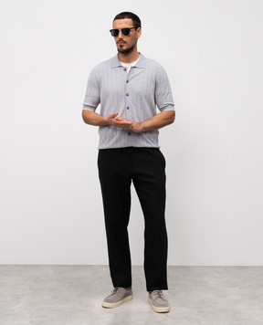 Canali Black linen pants AE04999U7003