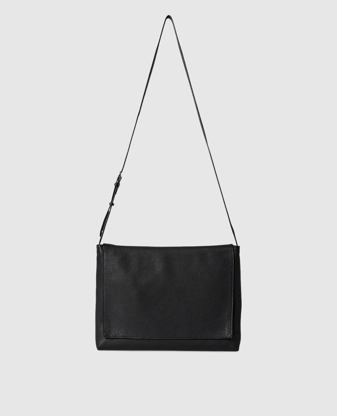 

Nan black leather messenger bag The Row
